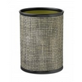 14" Woven Onyx Metal Oval Waste Basket